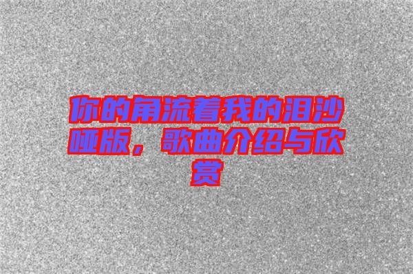 你的角流著我的淚沙啞版，歌曲介紹與欣賞