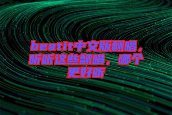 beatit中文版翻唱，聽聽這些翻唱，哪個更好聽