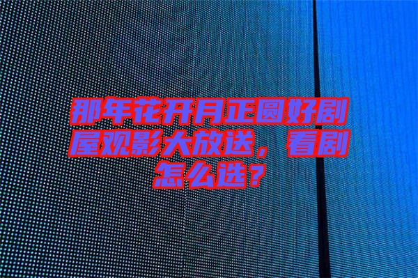 那年花開月正圓好劇屋觀影大放送，看劇怎么選？