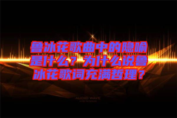 魯冰花歌曲中的隱喻是什么？為什么說魯冰花歌詞充滿哲理？