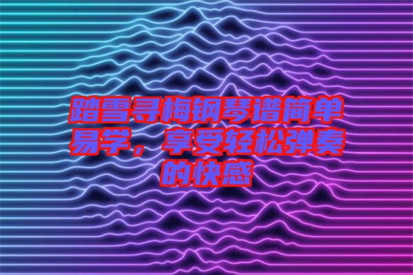 踏雪尋梅鋼琴譜簡(jiǎn)單易學(xué)，享受輕松彈奏的快感