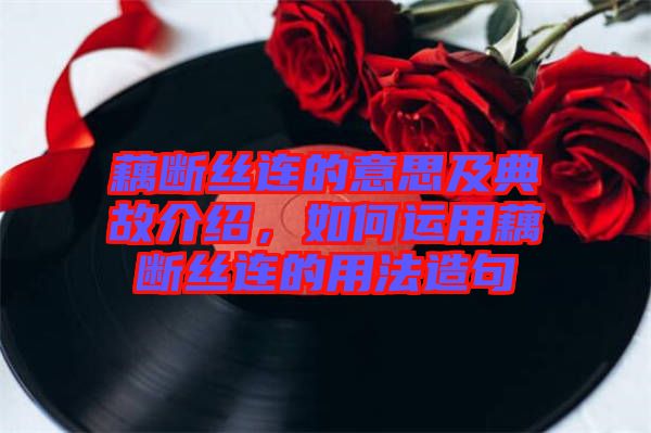 藕斷絲連的意思及典故介紹，如何運(yùn)用藕斷絲連的用法造句