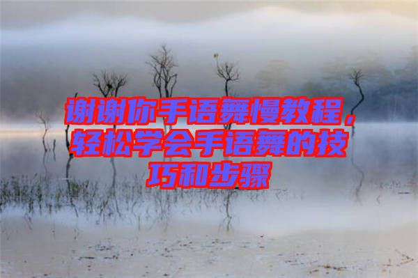 謝謝你手語舞慢教程，輕松學(xué)會手語舞的技巧和步驟