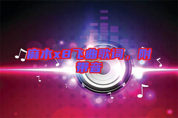 麻木x8飛曲歌詞，附帶音