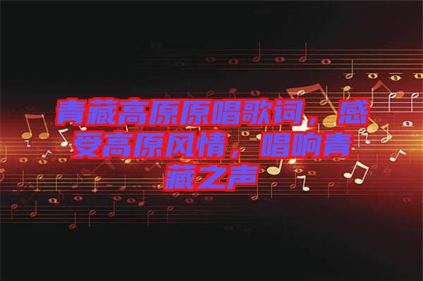 青藏高原原唱歌詞，感受高原風(fēng)情，唱響青藏之聲