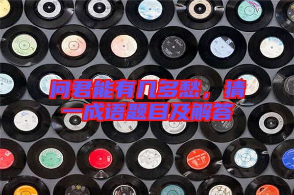 問(wèn)君能有幾多愁，猜一成語(yǔ)題目及解答