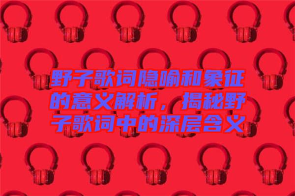 野子歌詞隱喻和象征的意義解析，揭秘野子歌詞中的深層含義