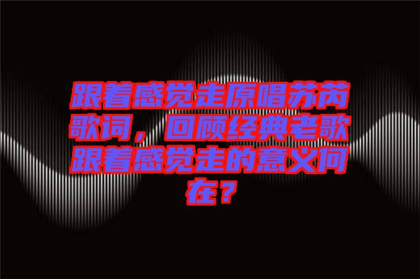 跟著感覺(jué)走原唱蘇芮歌詞，回顧經(jīng)典老歌跟著感覺(jué)走的意義何在？
