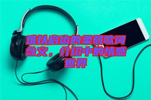 難以啟齒的柔弱歌詞含義，介紹中的情感世界