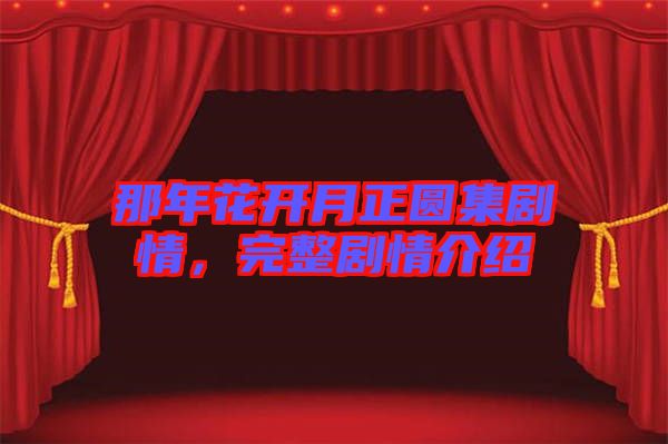 那年花開月正圓集劇情，完整劇情介紹