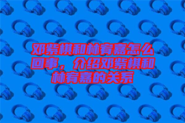 鄧紫棋和林宥嘉怎么回事，介紹鄧紫棋和林宥嘉的關(guān)系