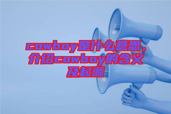 cowboy是什么意思，介紹cowboy的含義及起源